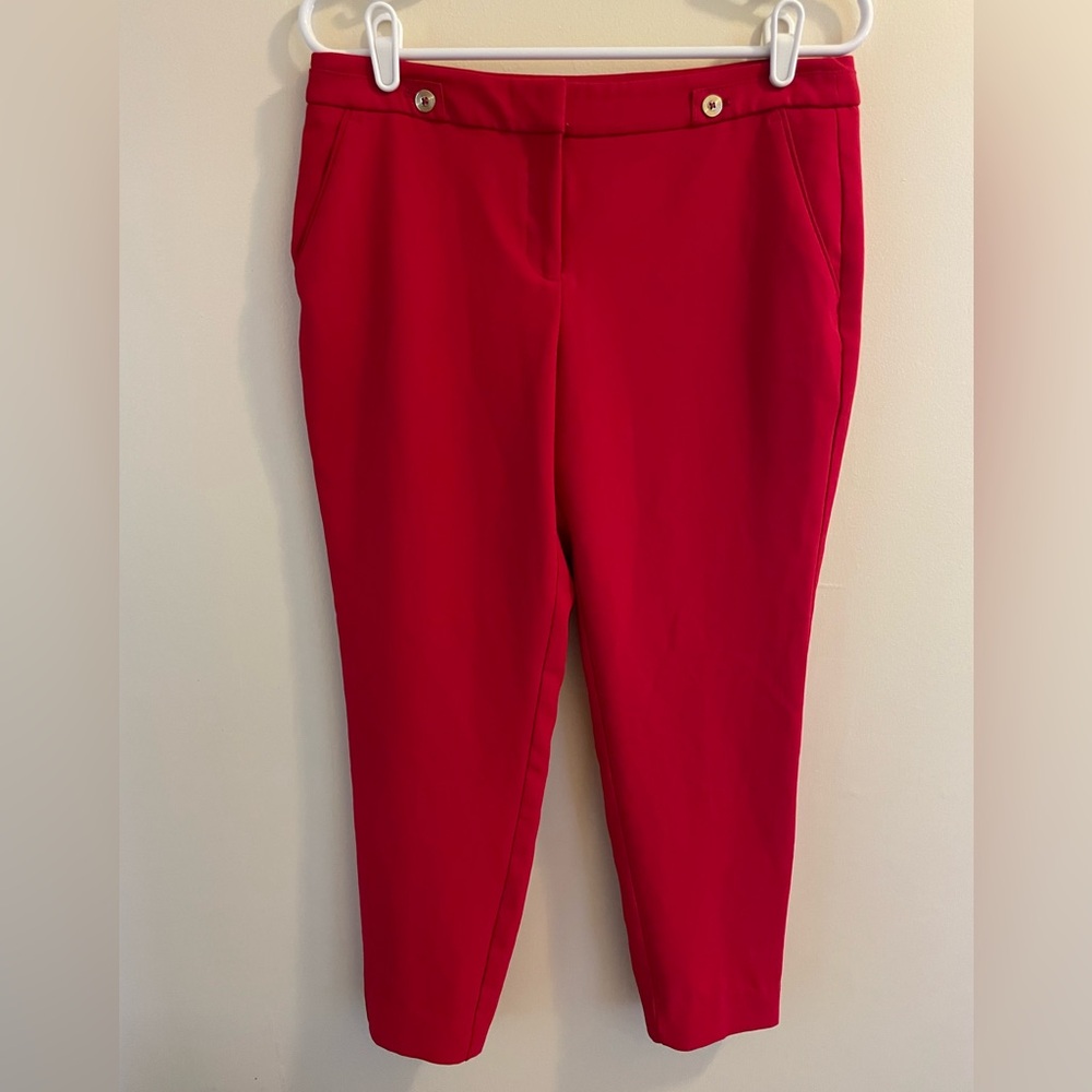White House Black Market Red Dress Pants Taper Ankle 6S